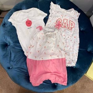 Three Baby Gap one pieces